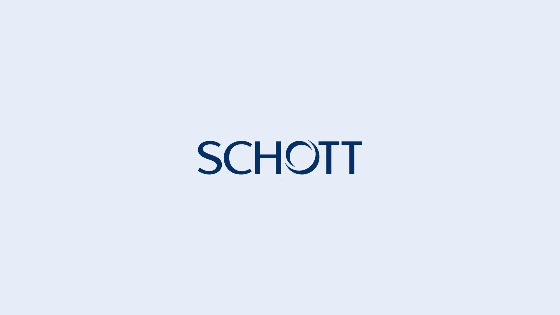 Logo von SCHOTT auf hellblauem Grund